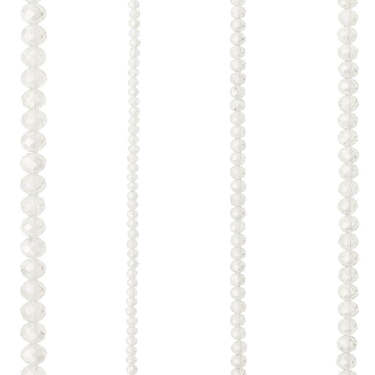 12 Pack: Clear Faceted Glass Rondelle Beads by Bead Landing™